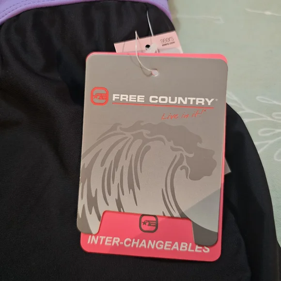 Free Country Black and Lavender Swim Shorts - Picture 12 of 13